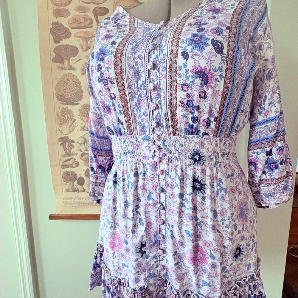 Boho Floral Button-Down Blouse